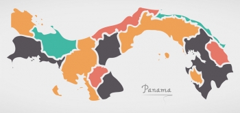  Carte magnétique du Panama, illustré, COLOREE