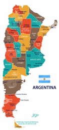  Carte magnétique DE L'ARGENTINE, illustré, COLOREE