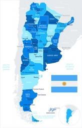  Carte magnétique DE L'ARGENTINE, illustré, bleu