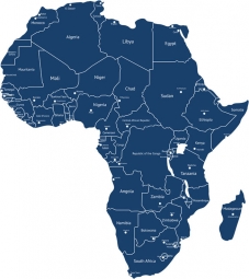  Carte magnétique de l'Afrique, illustré, bleu