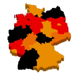  Carte magnétique de l'Allemagne, illustré, COLOREE