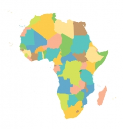  Carte magnétique de l'Afrique, illustré, COLOREE