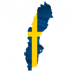  Carte magnétique de la Suède, illustré, COLOREE