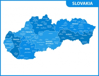  Carte magnétique de la Slovaquie, illustré, bleu