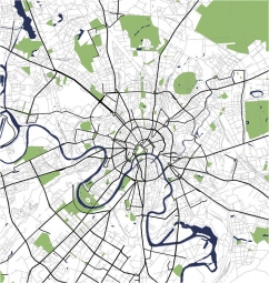  Carte magnétique de Moscou, illustré, COLOREE