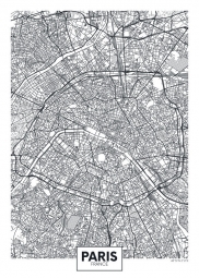 Carte magnétique de Paris, illustré, noir et blanc
