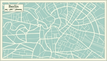  Carte magnétique de Berlin, illustré, blanc bleu