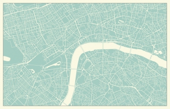  Carte magnétique de Londres, vintage, blanc bleu