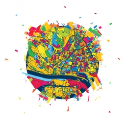  Carte magnétique de Bratislava, illustré, COLOREE