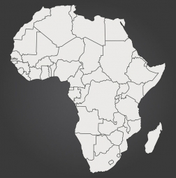  Carte magnétique de l'Afrique, illustré, blanc gris