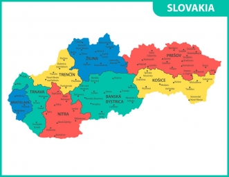  Carte magnétique de la Slovaquie, illustré, COLOREE