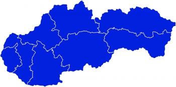  Carte magnétique de la Slovaquie, illustré, bleu