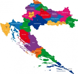  Carte magnétique de la Croatie, illustré, COLOREE