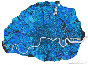  Carte magnétique de Londres, illustré, bleu