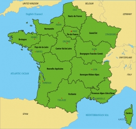  Carte magnétique France, politique, vert