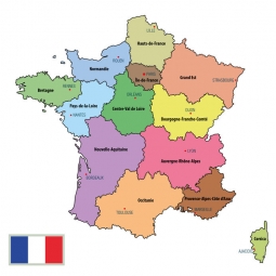  Carte magnétique France, politique, COLOREE