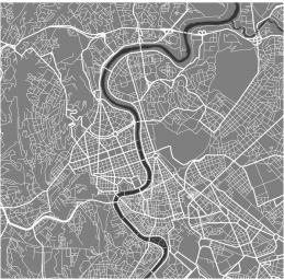  Carte magnétique de Rome, illustré, blanc gris