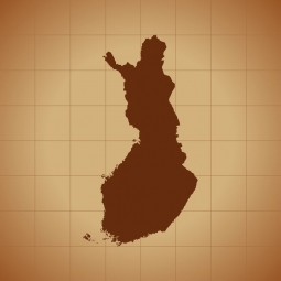  Carte magnétique de la Finlande, illustré, brun