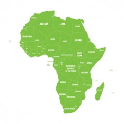  Carte magnétique de l'Afrique, illustré, vert