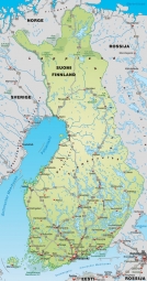  Carte magnétique de la Finlande, DETAILLEE, vert