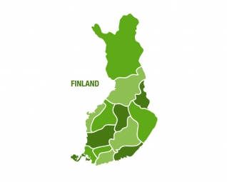  Carte magnétique de la Finlande, illustré, vert