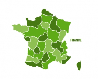  Carte magnétique France, illustré, vert