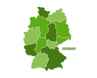  Carte magnétique de l'Allemagne, illustré, vert