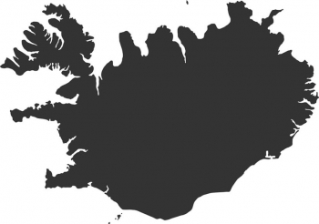  Carte magnétique de l'islande, illustré, noir