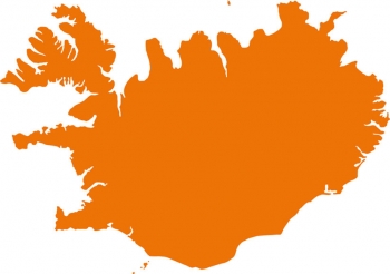  Carte magnétique de l'islande, illustré, orange
