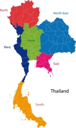  Carte magnétique de la Thaïlande, illustré, COLOREE