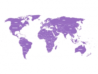  Carte magnétique du monde, illustré, violet