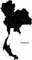  Carte magnétique de la Thaïlande, illustré, noir