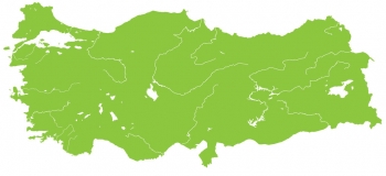  Carte magnétique de la Turquie, illustré, vert
