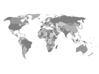  Carte magnétique du monde, illustré, gris