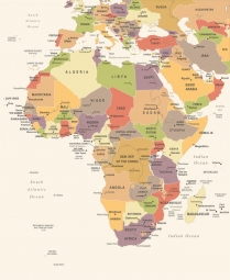  Carte magnétique de l'Afrique, vintage, COLOREE