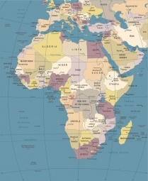  Carte magnétique de l'Afrique, vintage, COLOREE