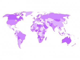 Carte magnétique du monde, illustré, violet
