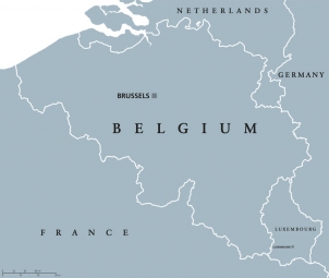  Carte magnétique de Belgique, illustré, gris
