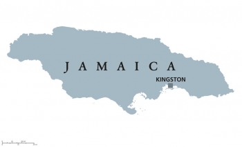  Carte magnétique de la Jamaïque, illustré, gris