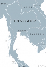  Carte magnétique de la Thaïlande, illustré, gris