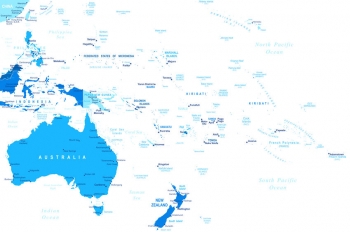  Carte magnétique Australie et Ocenies, illustré, bleu
