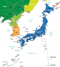  Carte magnétique du Japon, illustré, COLOREE