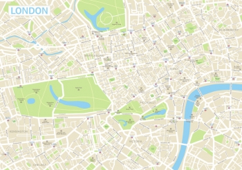  Carte magnétique de Londres, DETAILLEE, avec des étiquettes