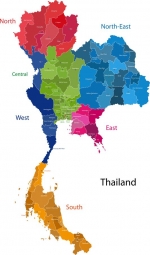  Carte magnétique de la Thaïlande, illustré, COLOREE
