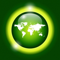  Carte magnétique du monde, illustré, vert-jaune