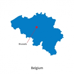  Carte magnétique de Belgique, illustré, bleu
