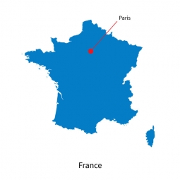  Carte magnétique France, illustré, bleu
