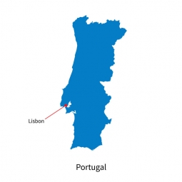  Carte magnétique du Portugal, illustré, bleu