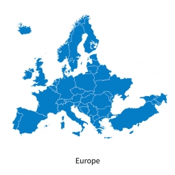  Carte magnétique de l'Europe, illustré, bleu