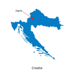  Carte magnétique de la Croatie, illustré, bleu